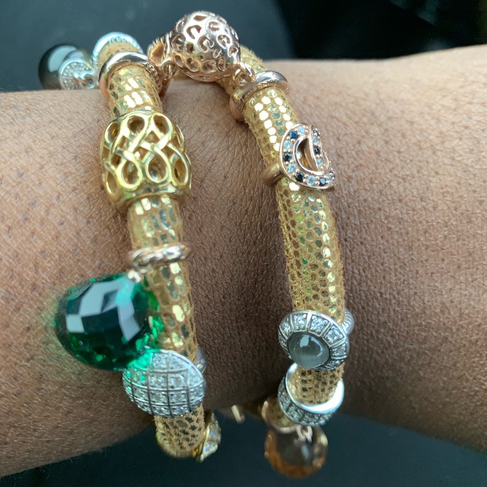 2 - J Lo Endless Double Wrist Bracelet w’ charms